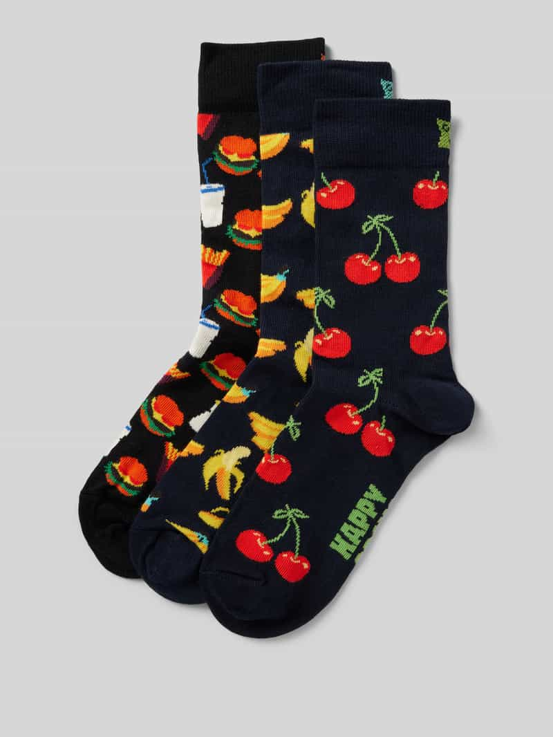 Happy Socks Sokken met motiefprint in een set van 3 paar