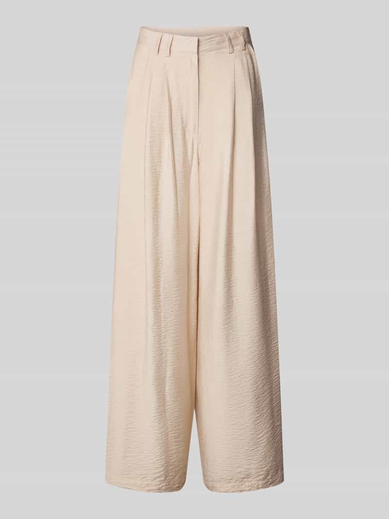 GUIDO MARIA KRETSCHMER WOMAN Wide leg bandplooibroek in kreuklook model 'Finja'