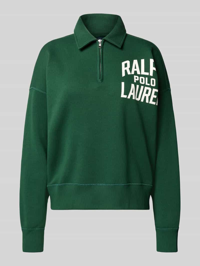 Polo Ralph Lauren Sweatshirt met labelprint en ritssluiting
