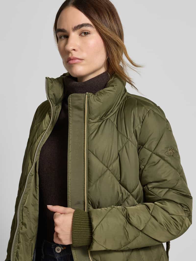 s.Oliver BLACK LABEL Regular fit gewatteerde lange jas met tweewegritssluiting
