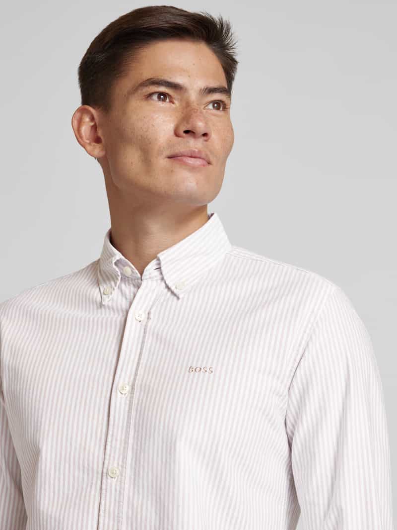 Boss Slim fit zakelijk overhemd met knoopsluiting model 'Roan'