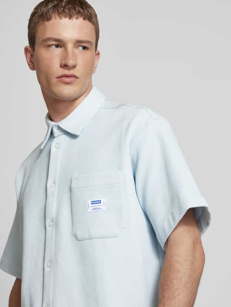 Hugo Blue Regular fit vrijetijdsoverhemd met borstzak model 'Ebronn'
