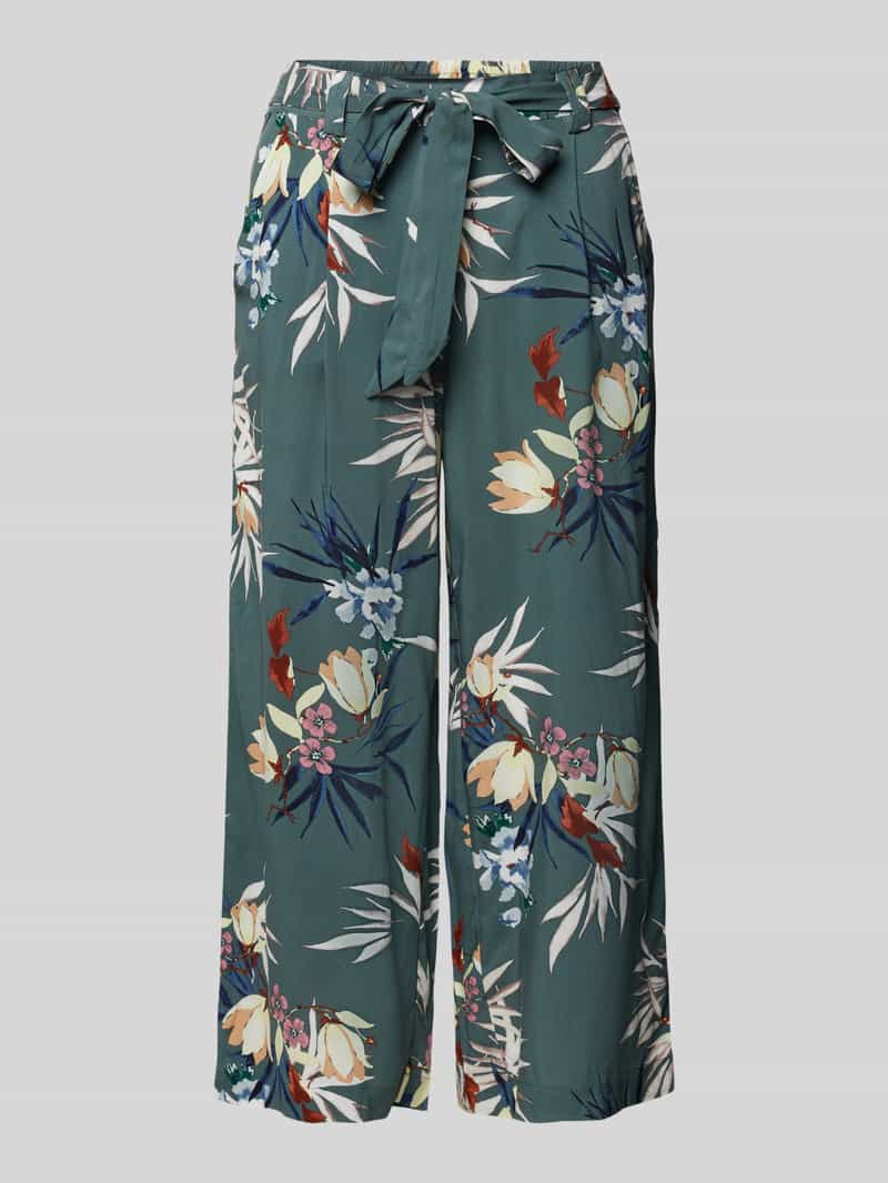 Only Wide leg stoffen broek met strikceintuur model 'NOVA LIFE CROP'