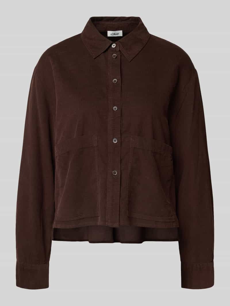 s.Oliver RED LABEL Boxy fit corduroy blouse van een mix van katoen en viscose