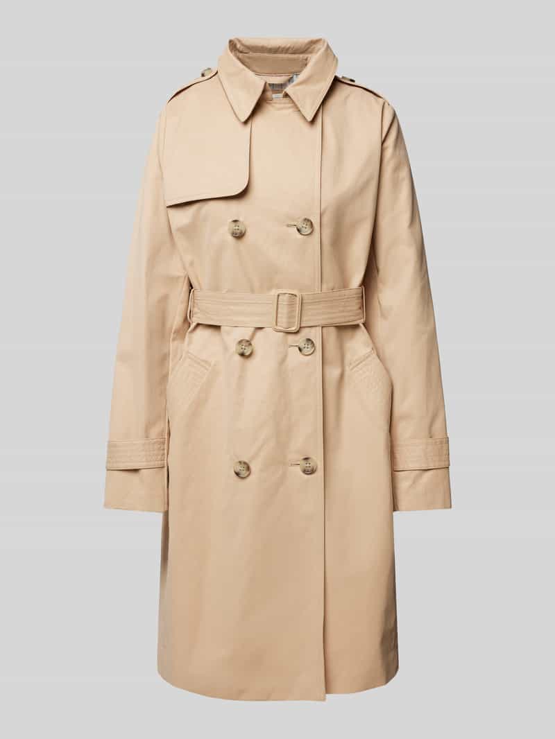 s.Oliver RED LABEL Slim fit trenchcoat van katoenmix met gestreepte voering