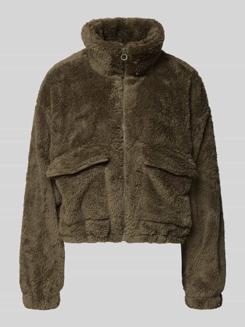 Only Loose fit fleecejack met opstaande kraag, model 'ANNA CONTACT'