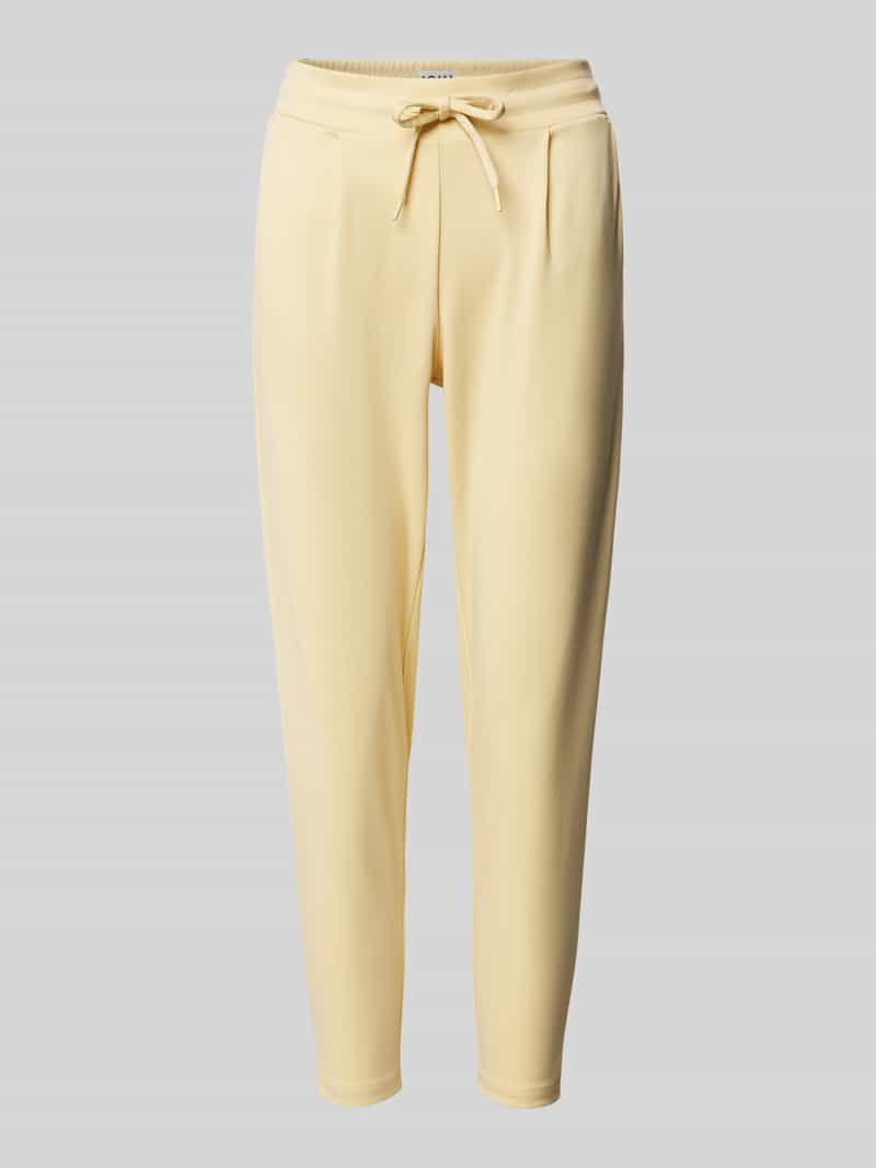 Ichi Slim fit bandplooibroek met verkort model 'KATE'