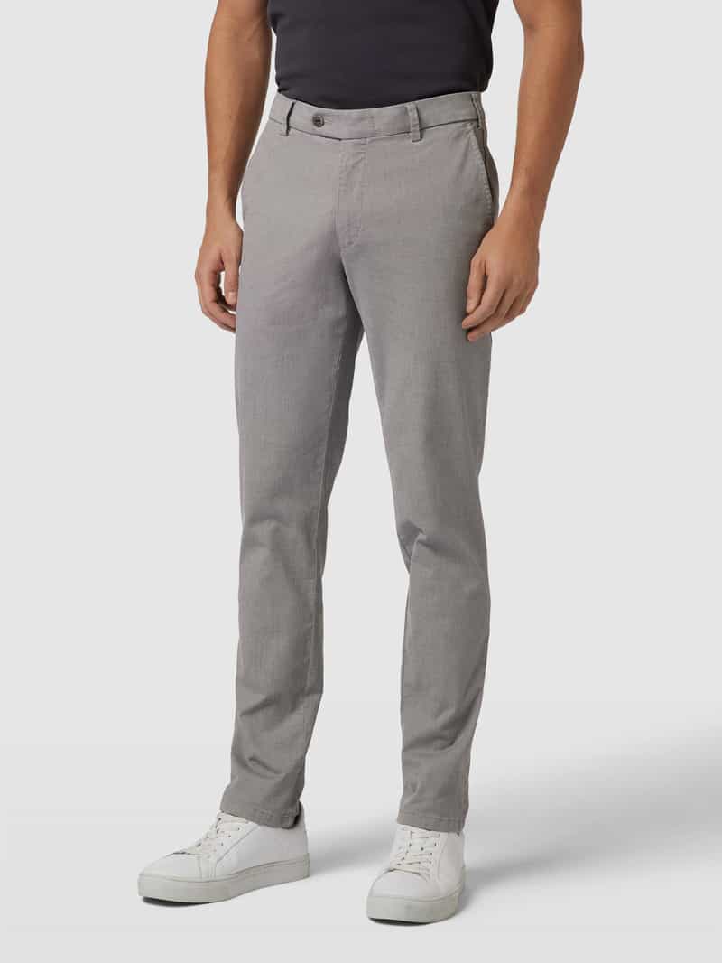 Slim fit chino met labeldetail, model 'LUPUS' Mmx
