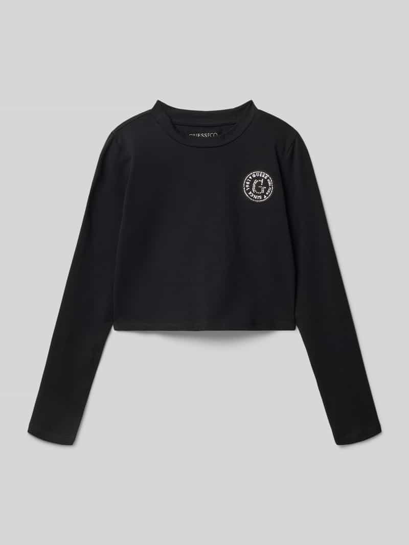 Guess Kort shirt met lange mouwen en logostitching