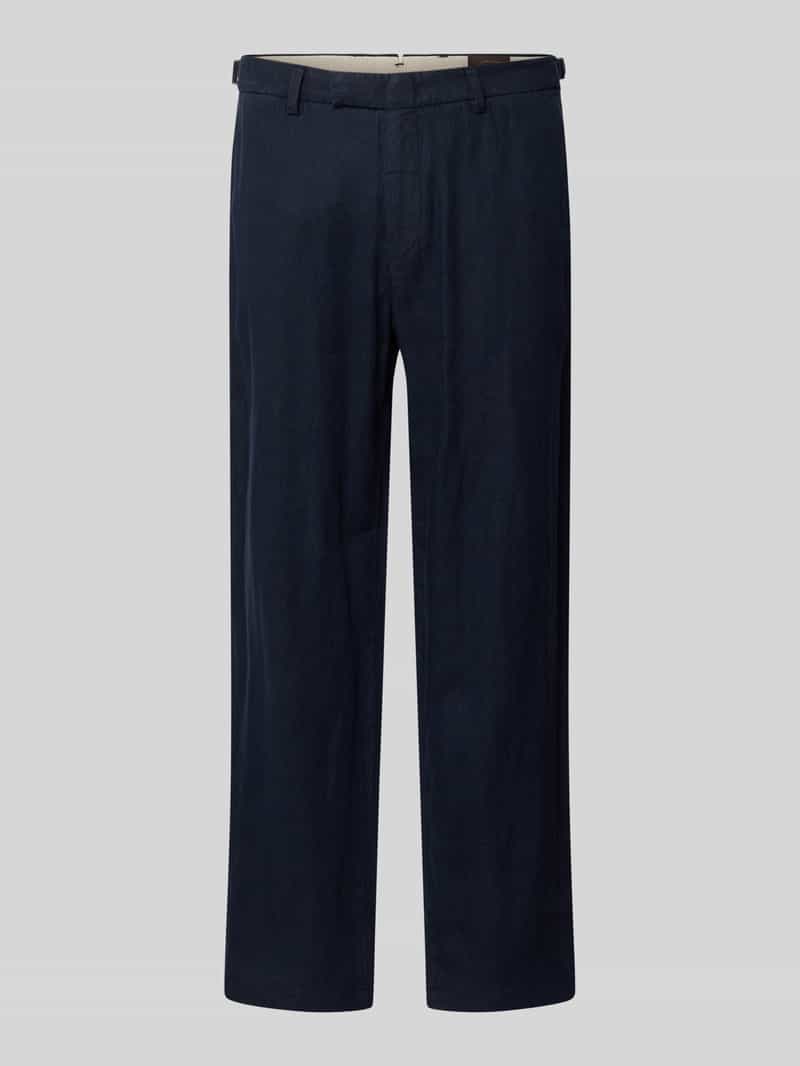 regular fit linnen broek met Franse steekzakken