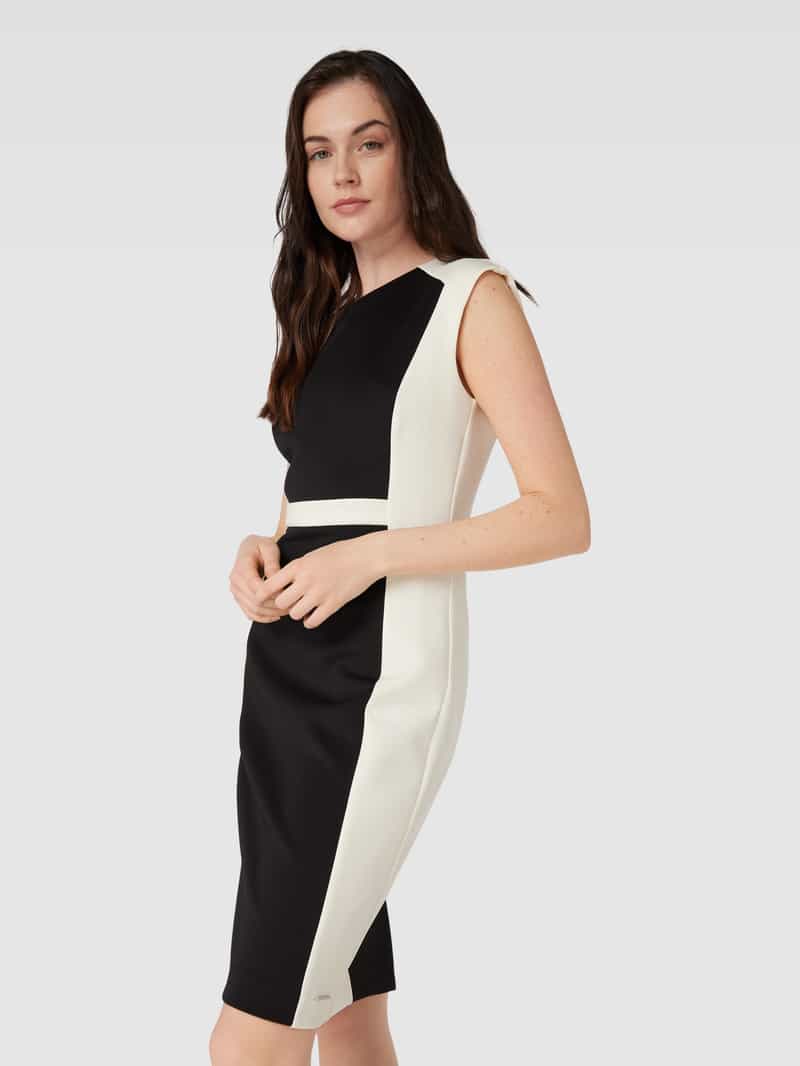 Calvin Klein Womenswear Knielange jurk met ronde hals model 'NEOPRENE SCUBA'