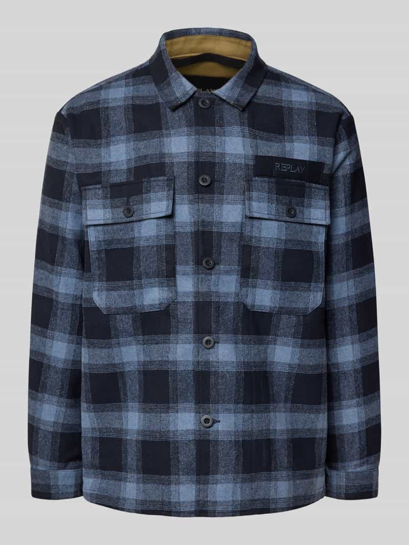 Replay Regular fit overhemdjack met borstzakken