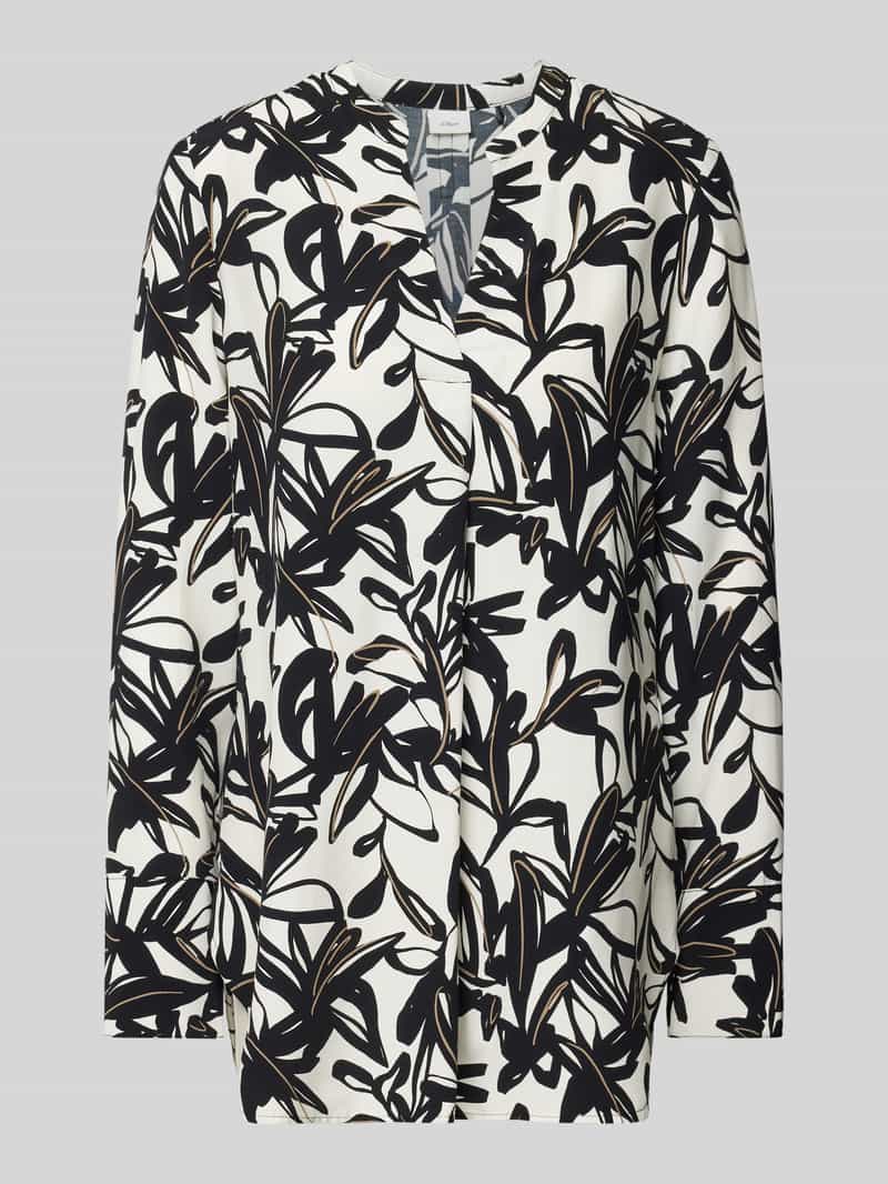 s.Oliver BLACK LABEL Loose fit tuniek van pure viscose met grafisch motief