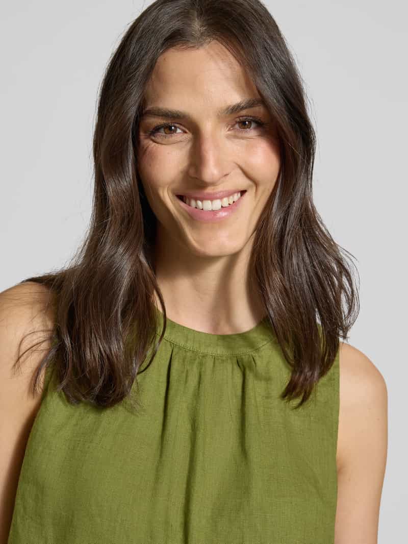 Emily Van den Bergh Relaxed fit linnen blousetop met ronde hals
