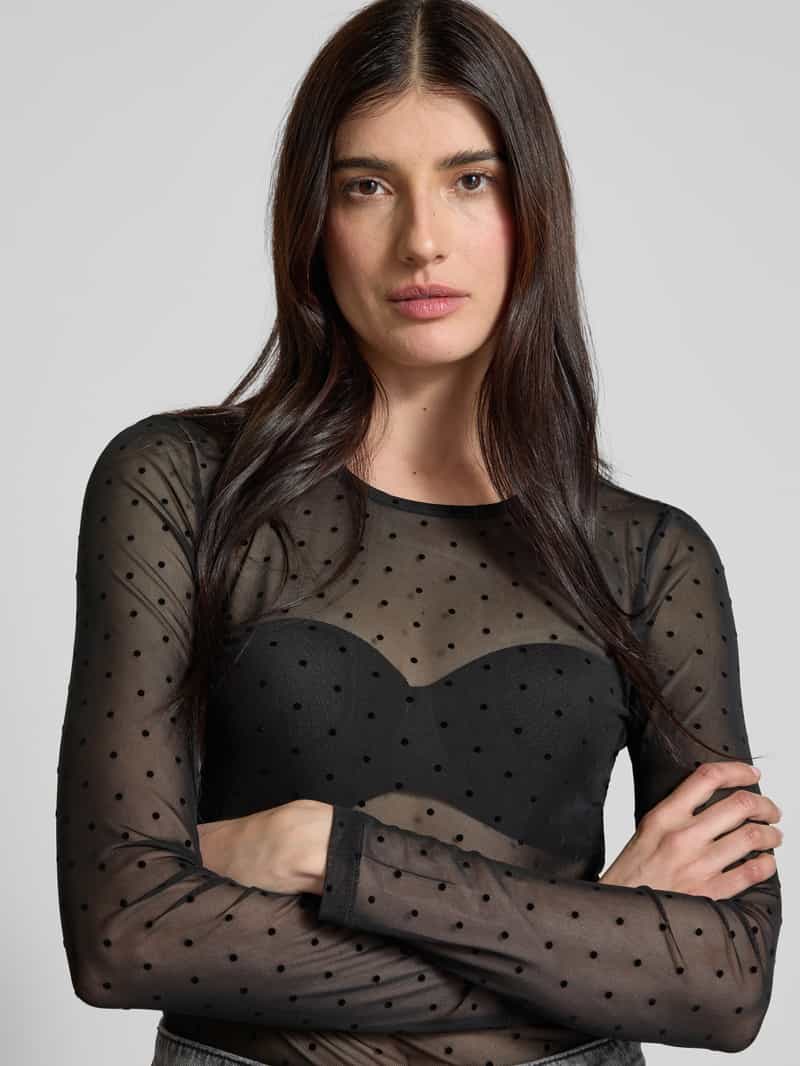 Vila Shirt met lange mouwen in semi-transparant design model 'MESSANA'
