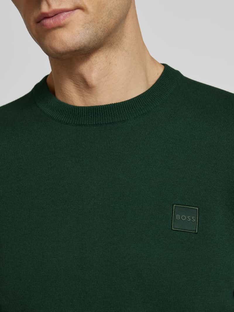 Boss Orange Gebreide pullover met labeldetail model 'Kanovano'
