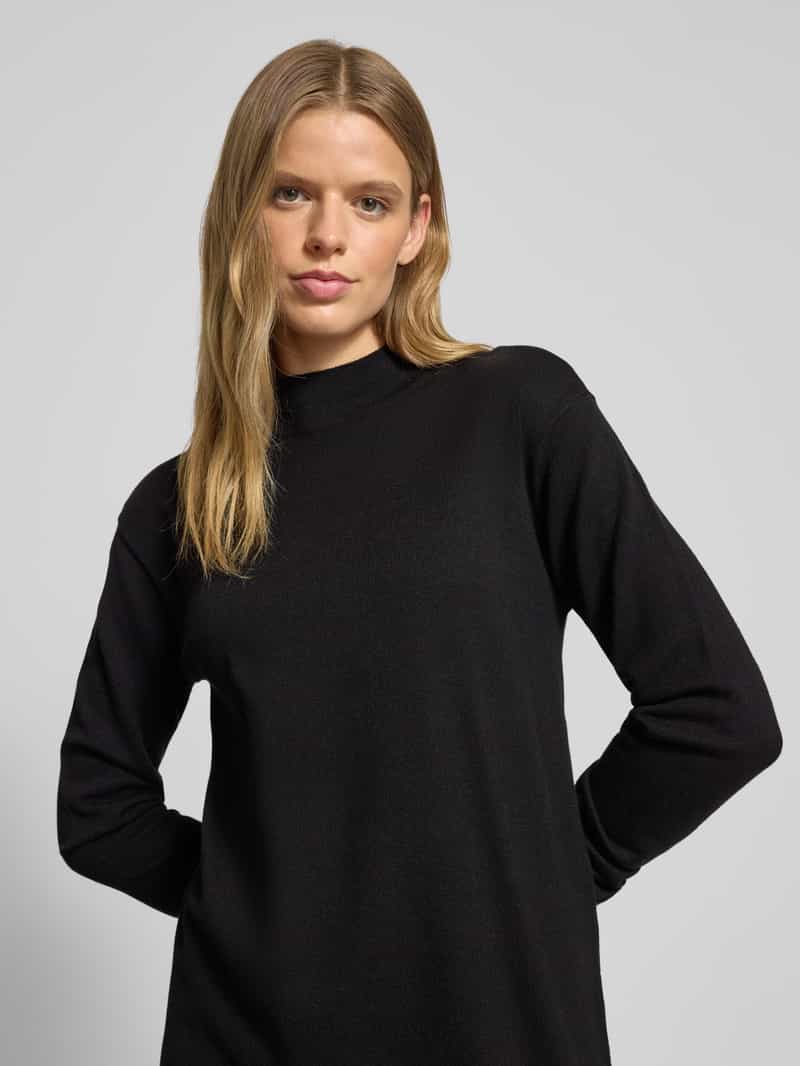 Betty Barclay Knielange jurk met geribde opstaande kraag