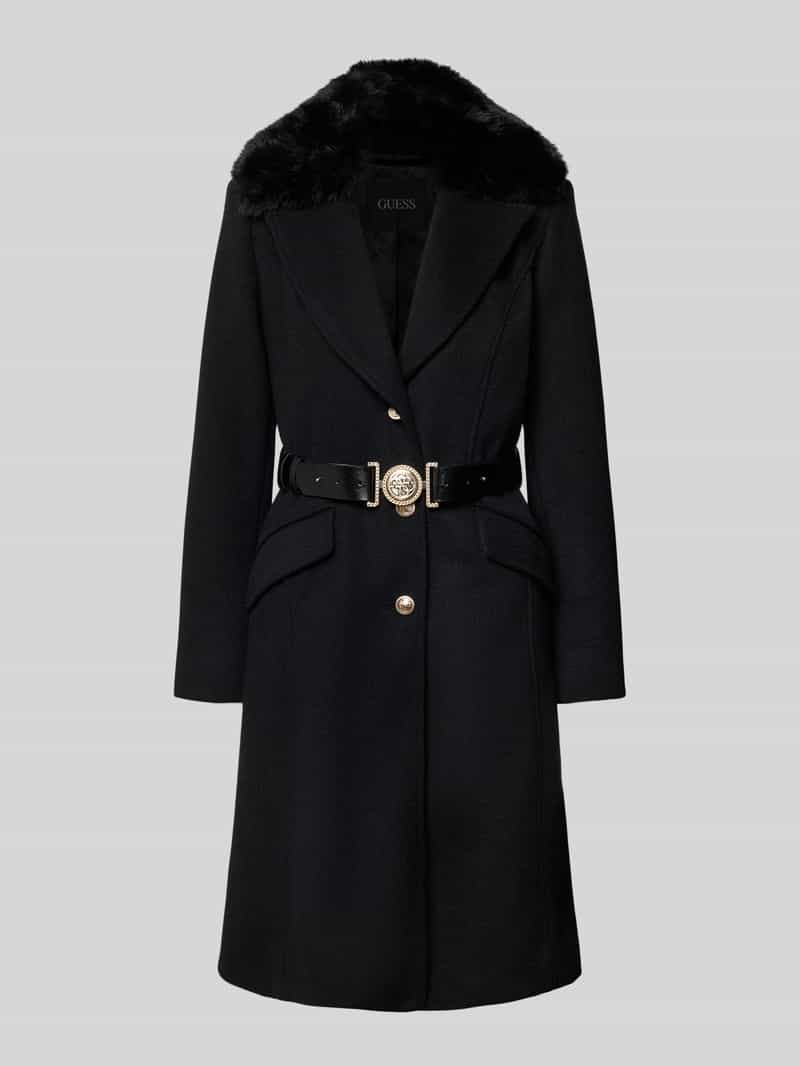 Guess Lange jas met riem en klepzakken