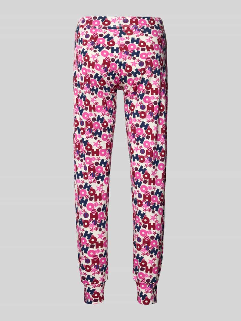 Skiny Regular fit pyjamabroek in all-over look felroze, foto 2
