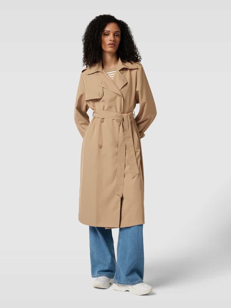 Lange jas met stoffen ceintuur WITHBLACK