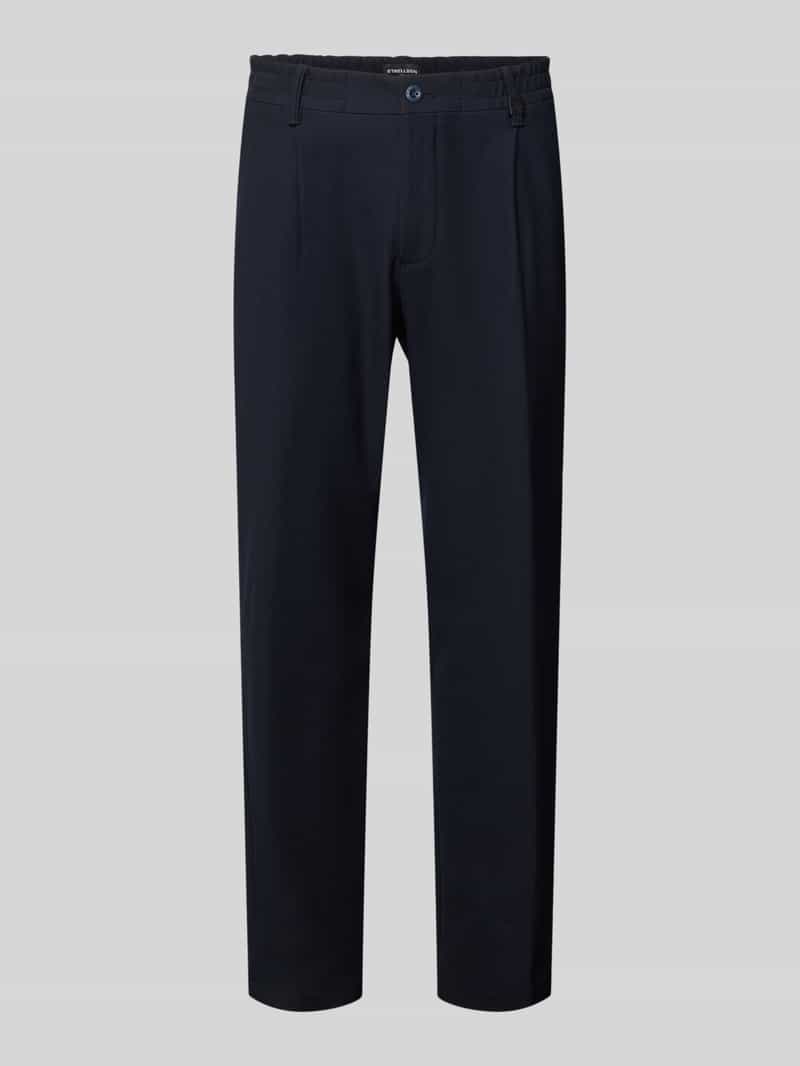 Strellson relaxed fit bandplooibroek met logodetail model 'Lui'