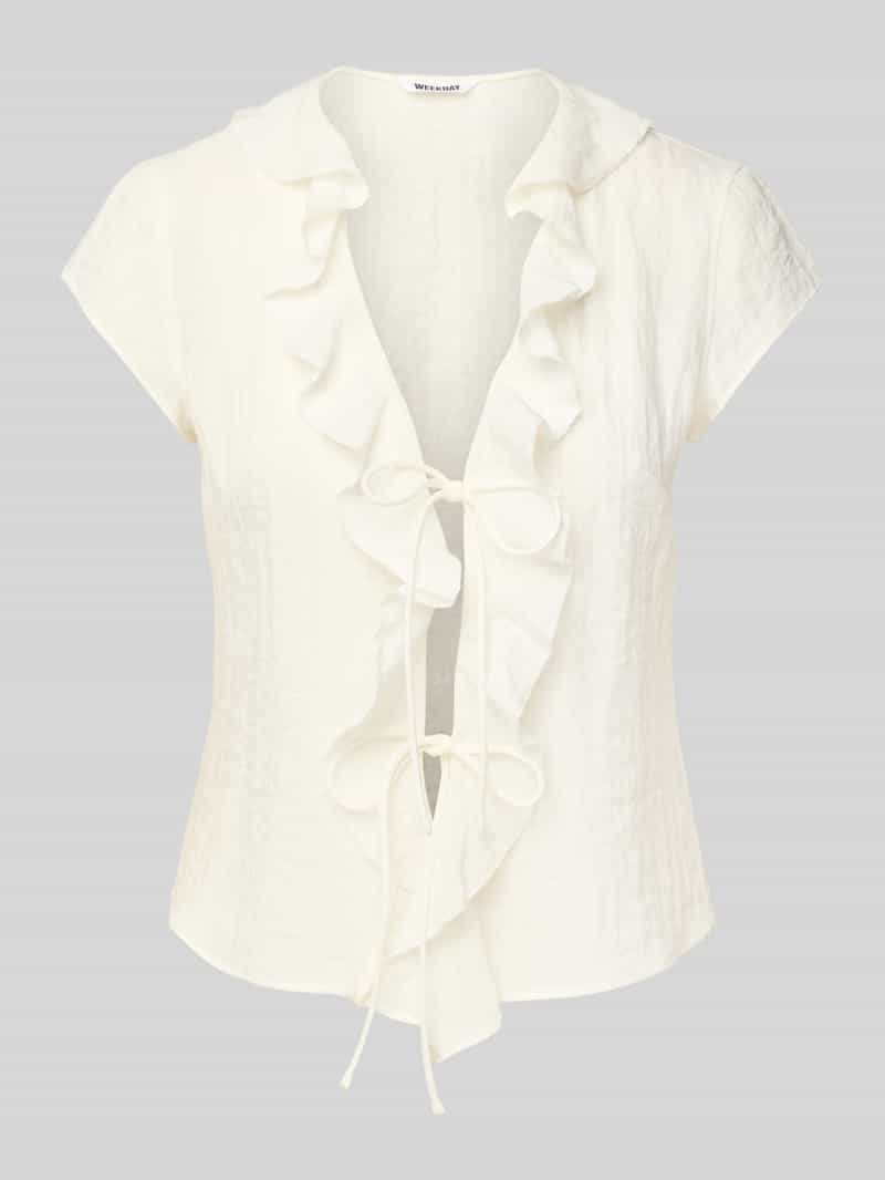 Weekday Regular fit blousetop met structuurmotief model 'Liv'