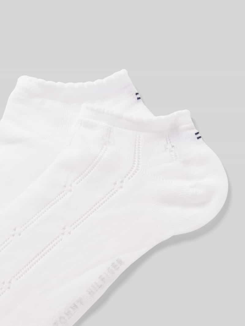Tommy Hilfiger Sneakersokken met labelprint in een set van 2 paar