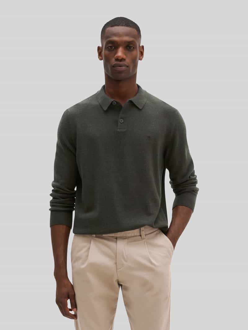 Marc O'Polo Regular fit pullover van mix van katoen en scheerwol