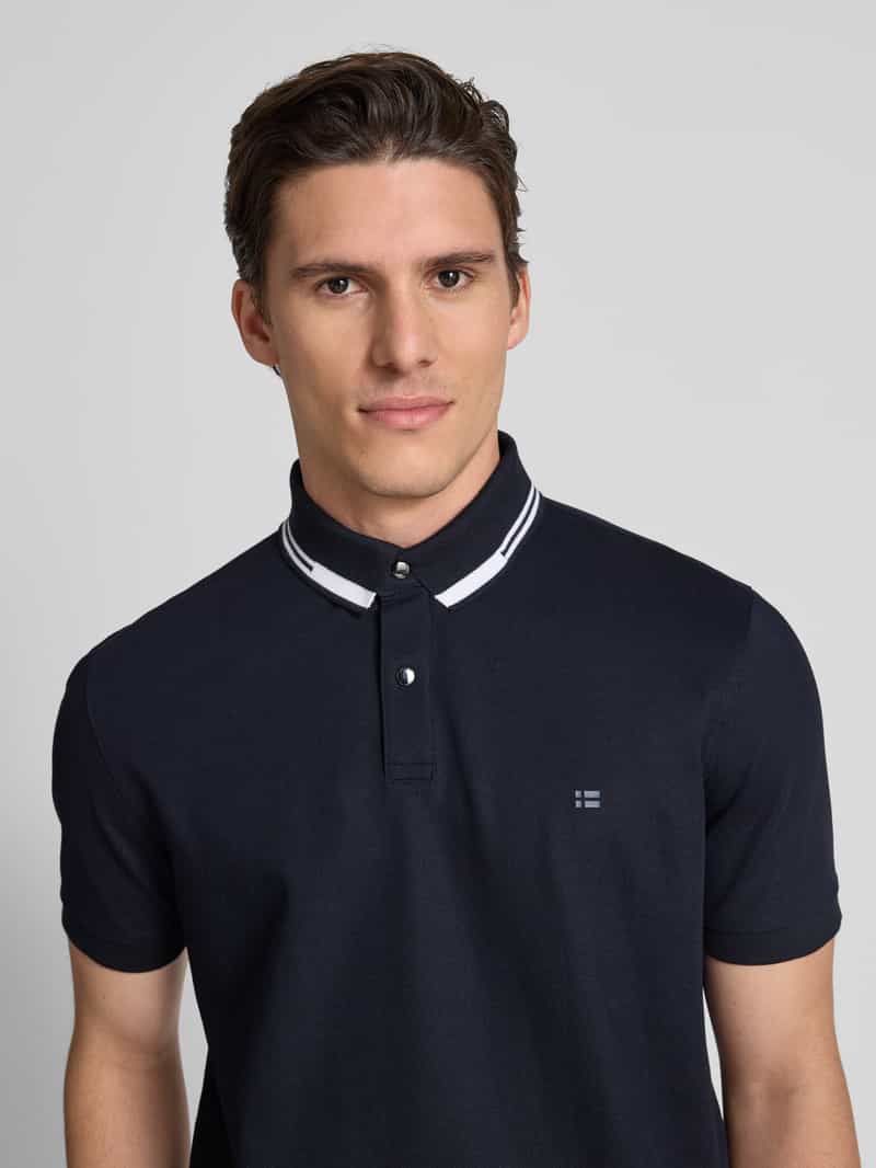 Christian Berg Men Poloshirt met korte knoopsluiting en logoprint