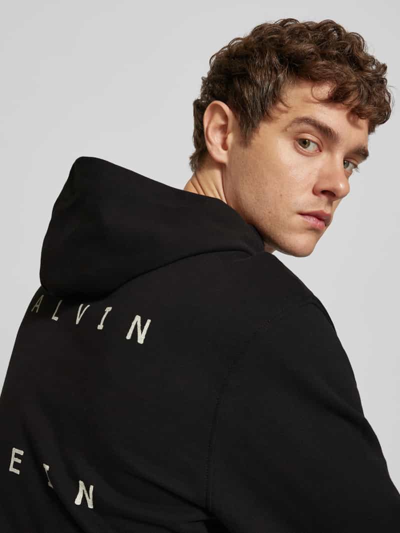 Calvin Klein Jeans Hoodie met logoprint en kangoeroezak