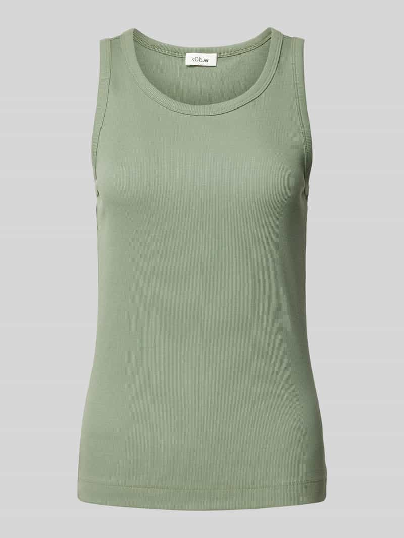 s.Oliver RED LABEL Slim fit tanktop van viscosemix met ribstructuur