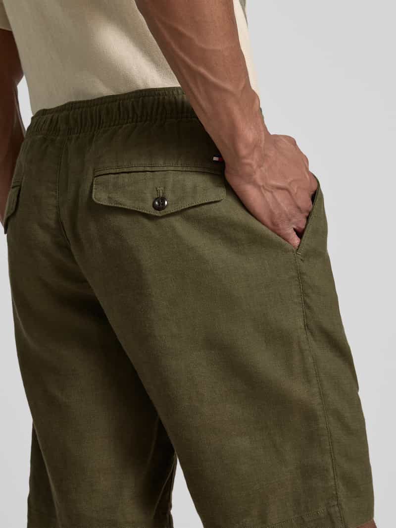 Tommy Hilfiger Korte relaxed fit broek van linnenmix