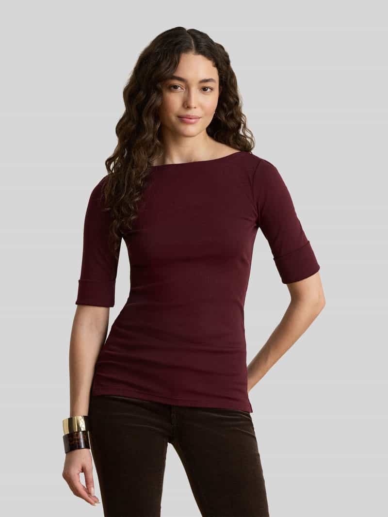 Lauren Ralph Lauren Slim fit t-shirt van katoenmix model 'JUDY'