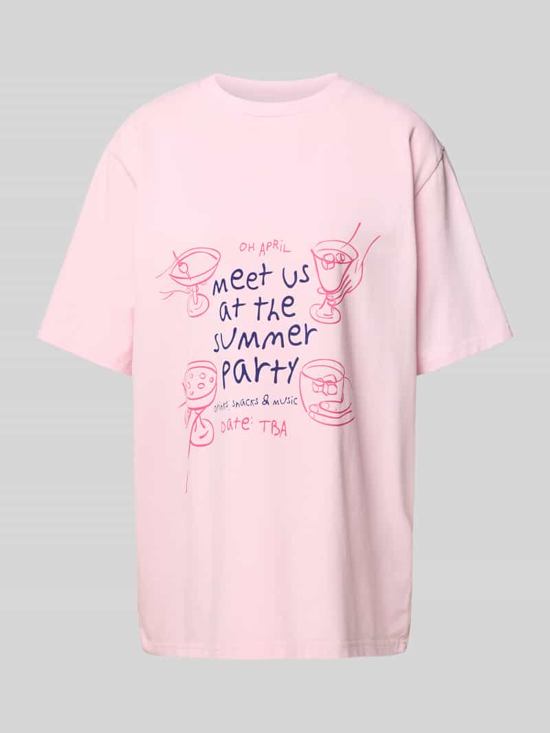 OH APRIL Oversized T-shirt met ronde hals model 'Summer Party'
