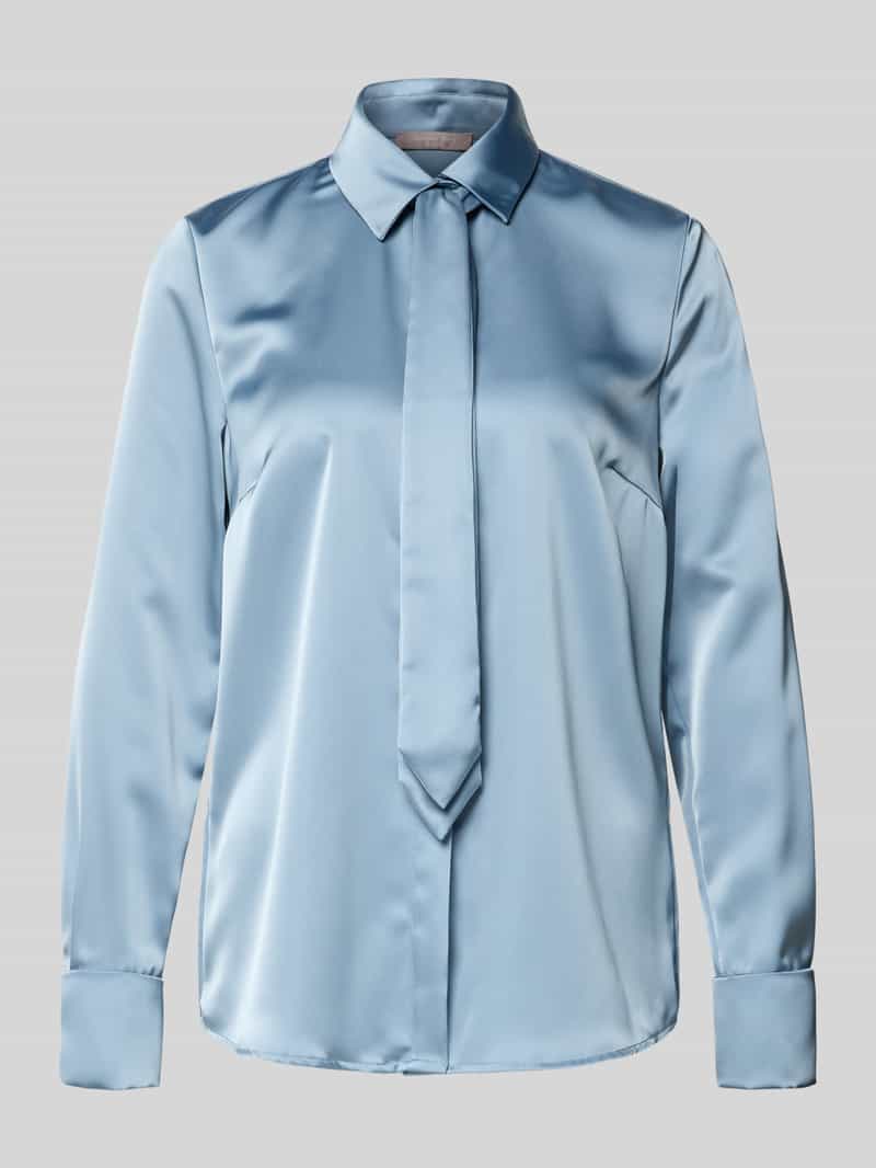 Christian Berg Woman Selection Regular fit strikblouse van satijn met platte kraag