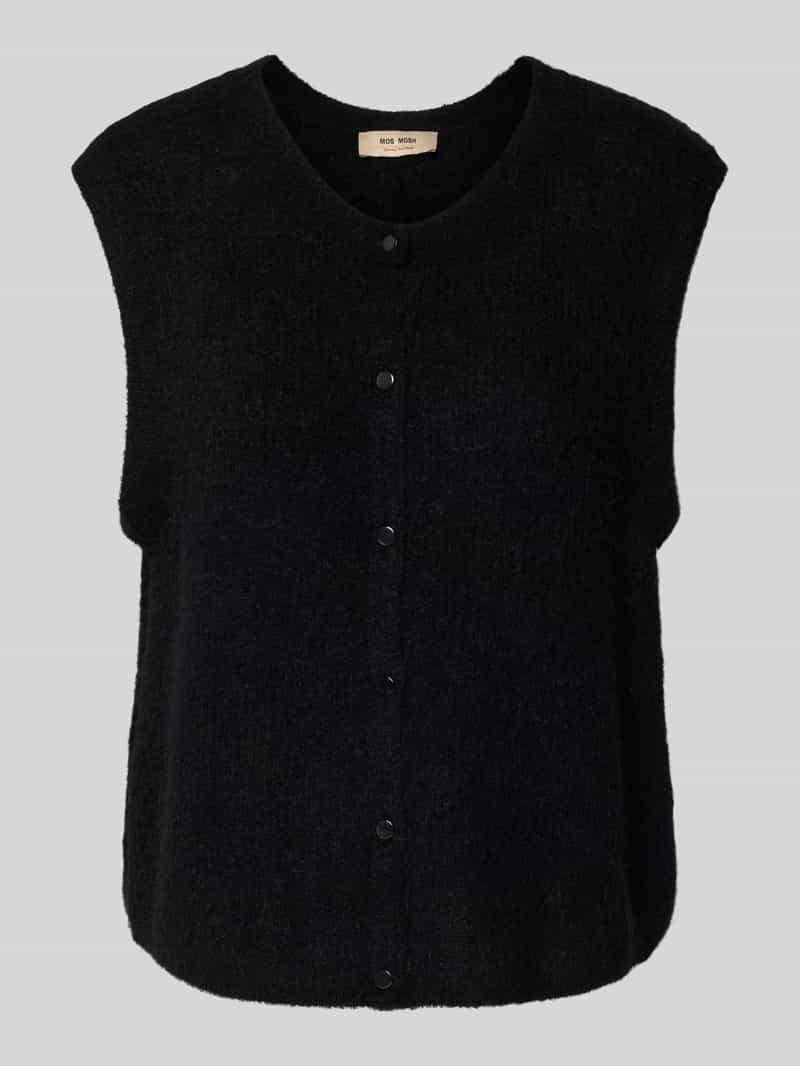 MOS MOSH Mouwloos vest van wolmix met ronde hals