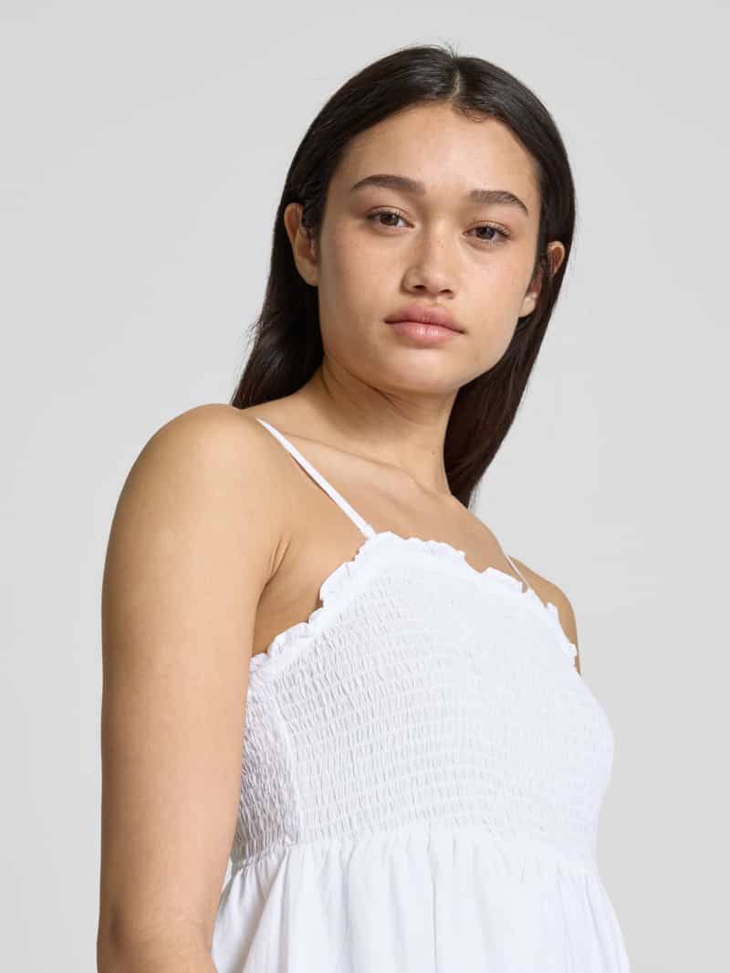 Only Uitlopende midi-jurk met broderie anglaise