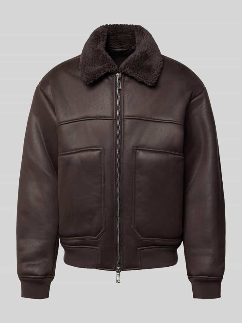 Armani Exchange Blouson in leerlook met tweewegritssluiting
