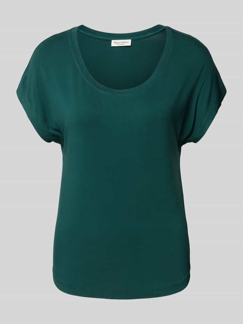 Marc O'Polo T-shirt met geribde ronde hals