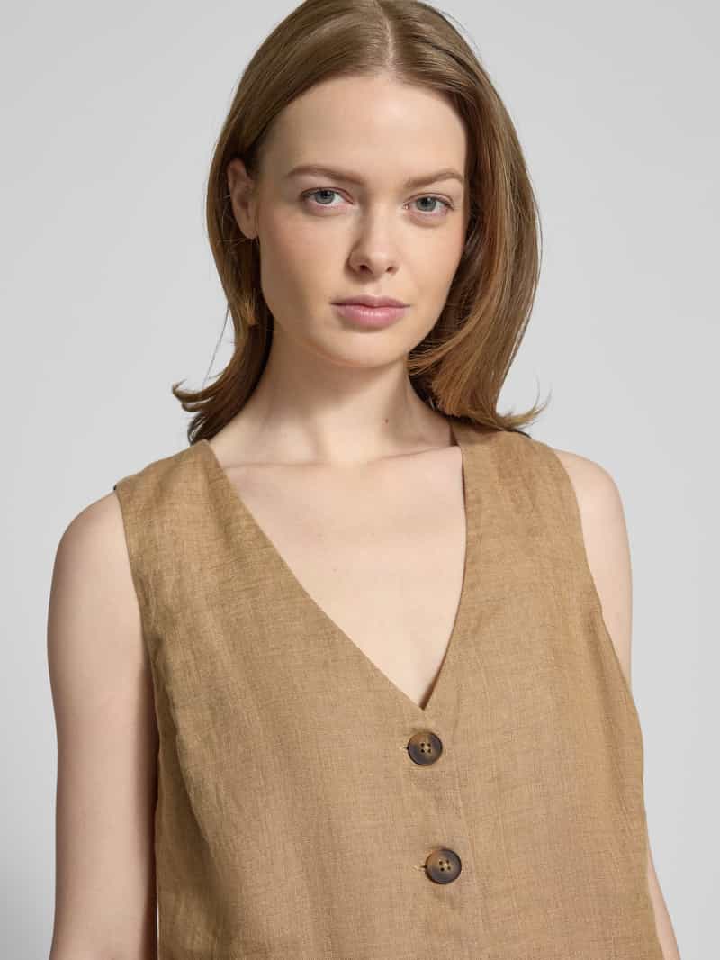 Christian Berg Woman Linnen gilet met V-hals