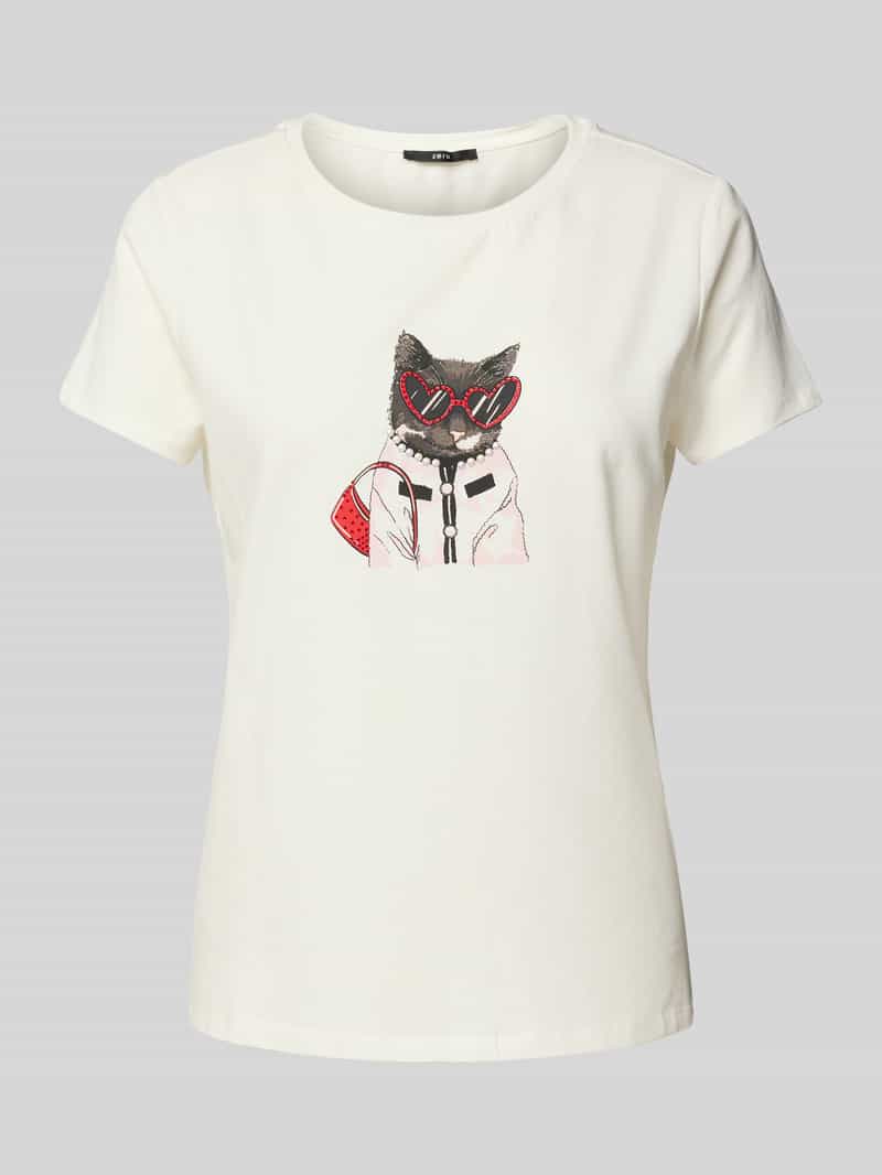 Zero T-shirt met motiefprint