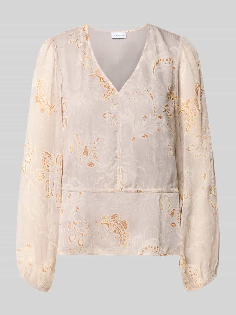 Blouse geprint in chiffon met getailleerde pasvorm dames COMMA