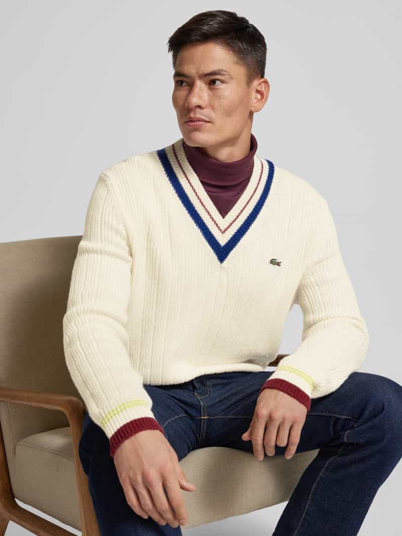 Lacoste Gebreide pullover met V-hals