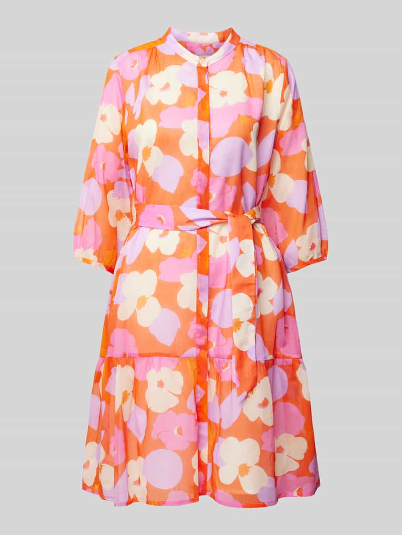0039 italy Knielange jurk met blinde knoopsluiting model 'MILO'
