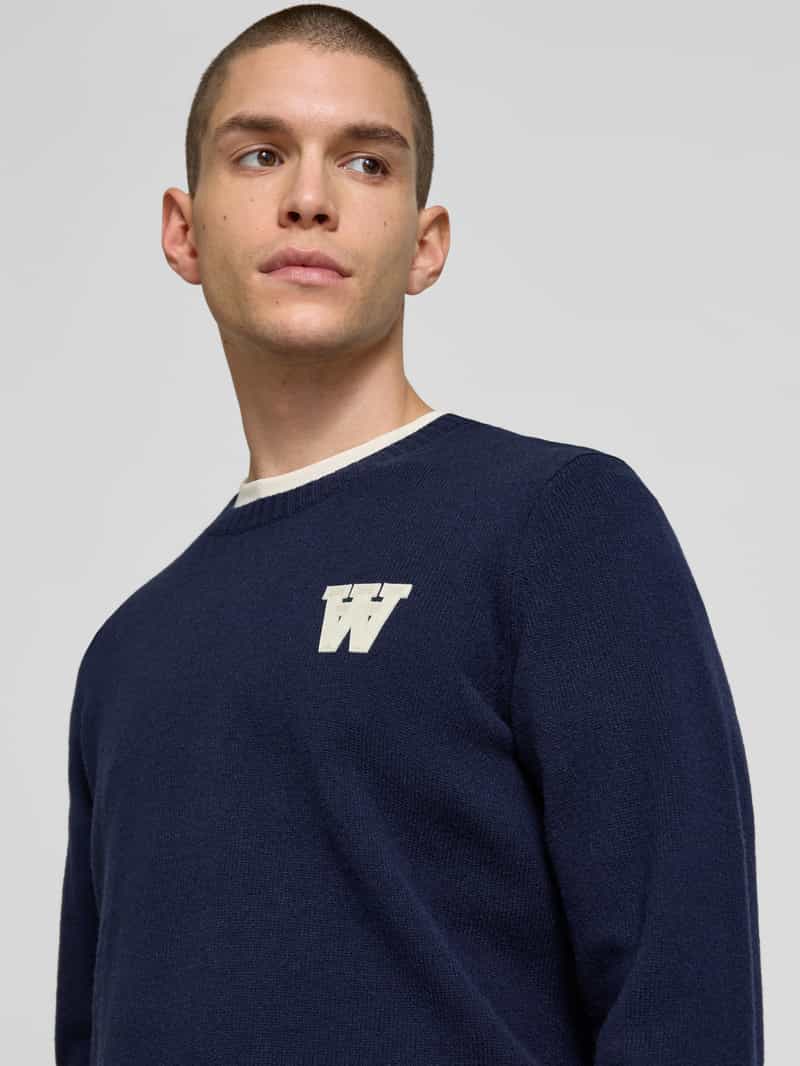 Wood Wollen pullover in gebreide look