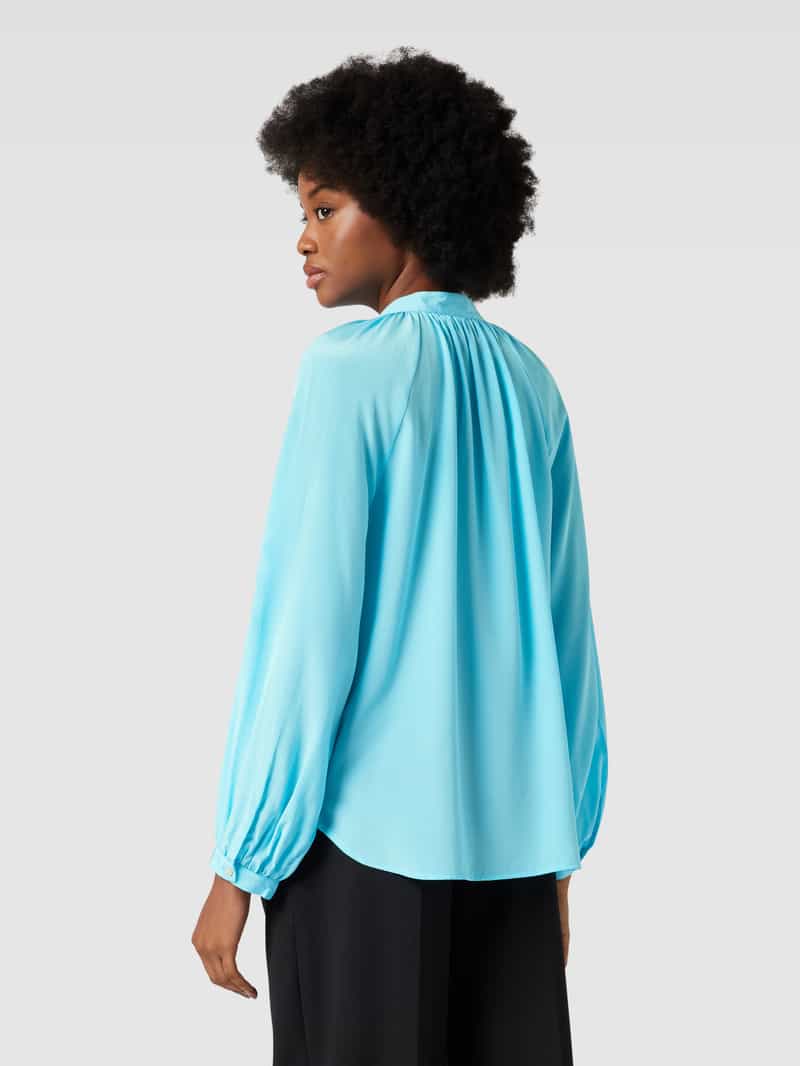 Zijden blouse in effen design, model 'Birteton' tonno & panna