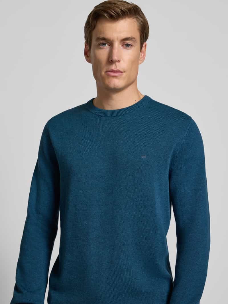 Christian Berg Men Regular fit gebreide pullover van mix van katoen en wol