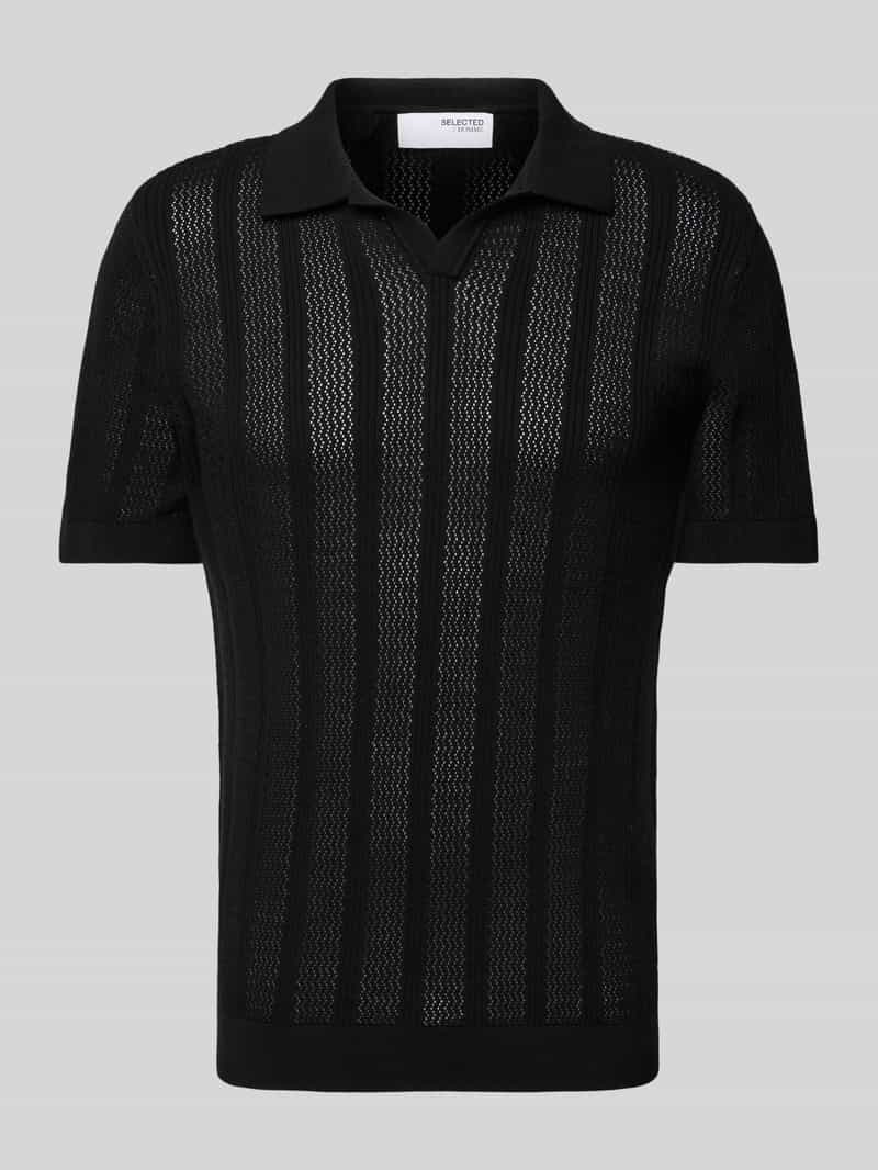 Selected Homme Poloshirt in gebreide look model 'WELLS'