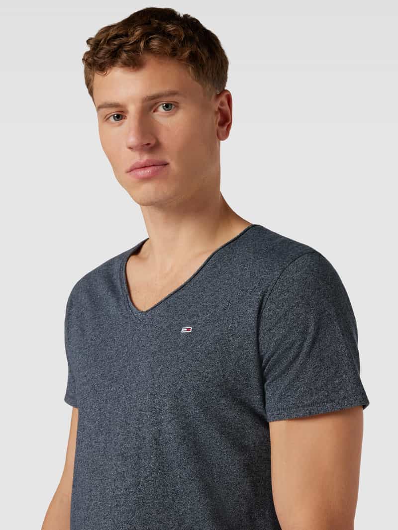 Tommy Jeans T-shirt met V-hals en labelstitching