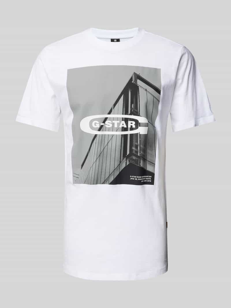 G-Star Raw T-shirt met motief- en labelprint model 'oldskool'